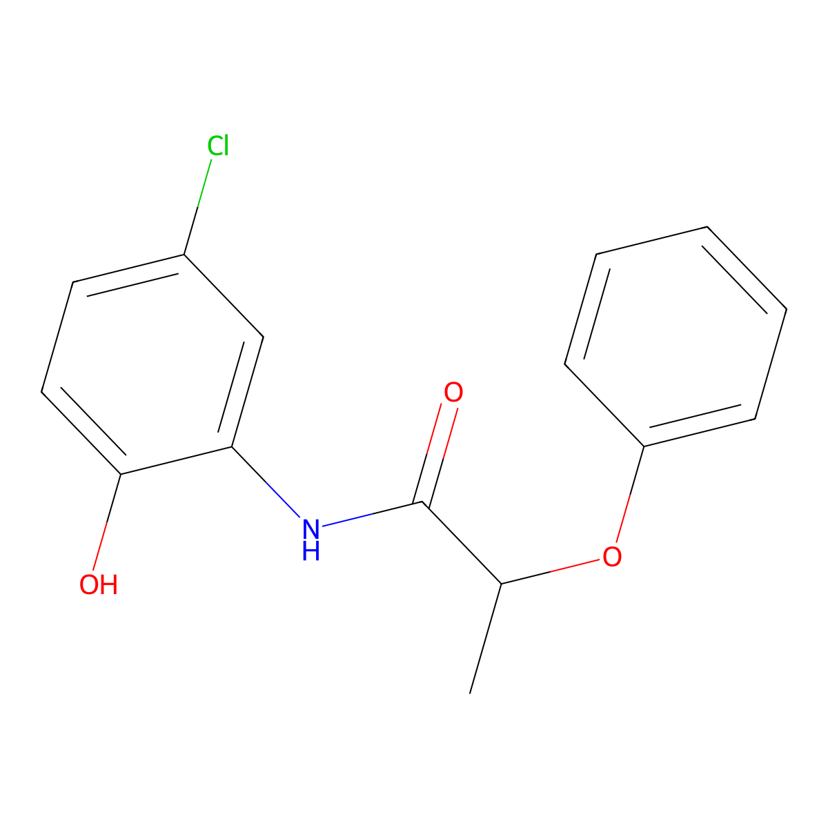 N-(5-chloro-2-hydroxyphenyl)-2-phenoxypropanamide molecular structure, CAS 665025-45-6