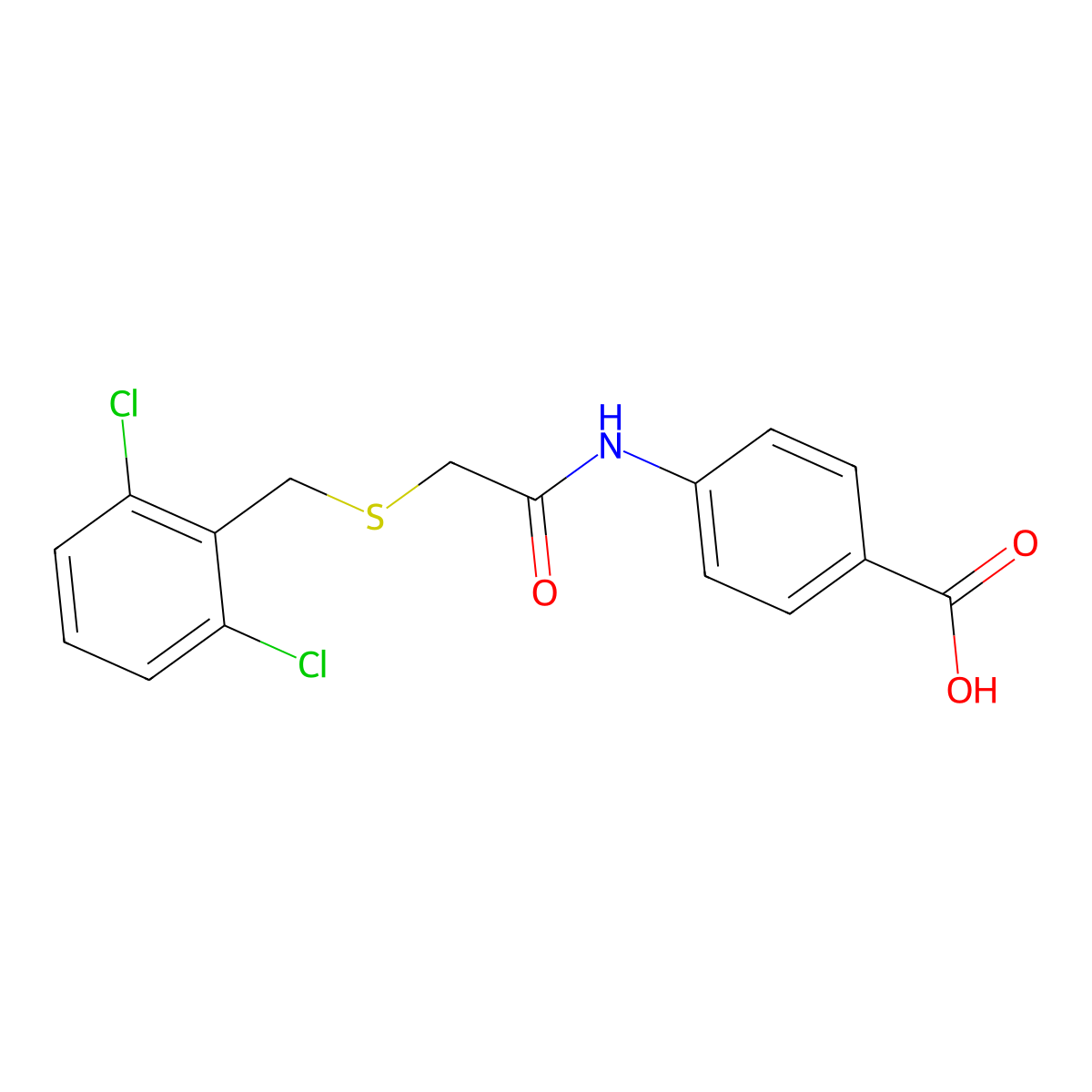 4-({[(2,6-Dichlorobenzyl)sulfanyl]acetyl}amino)benzoic acid molecular structure, CAS 665025-51-4