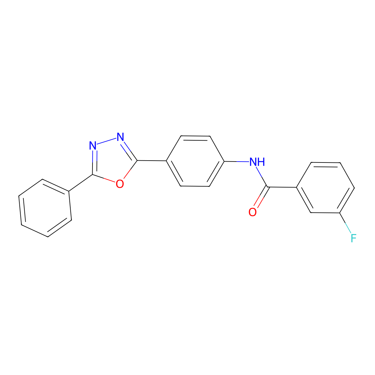 3-fluoro-N-[4-(5-phenyl-1,3,4-oxadiazol-2-yl)phenyl]benzamide molecular structure, CAS 665025-58-1