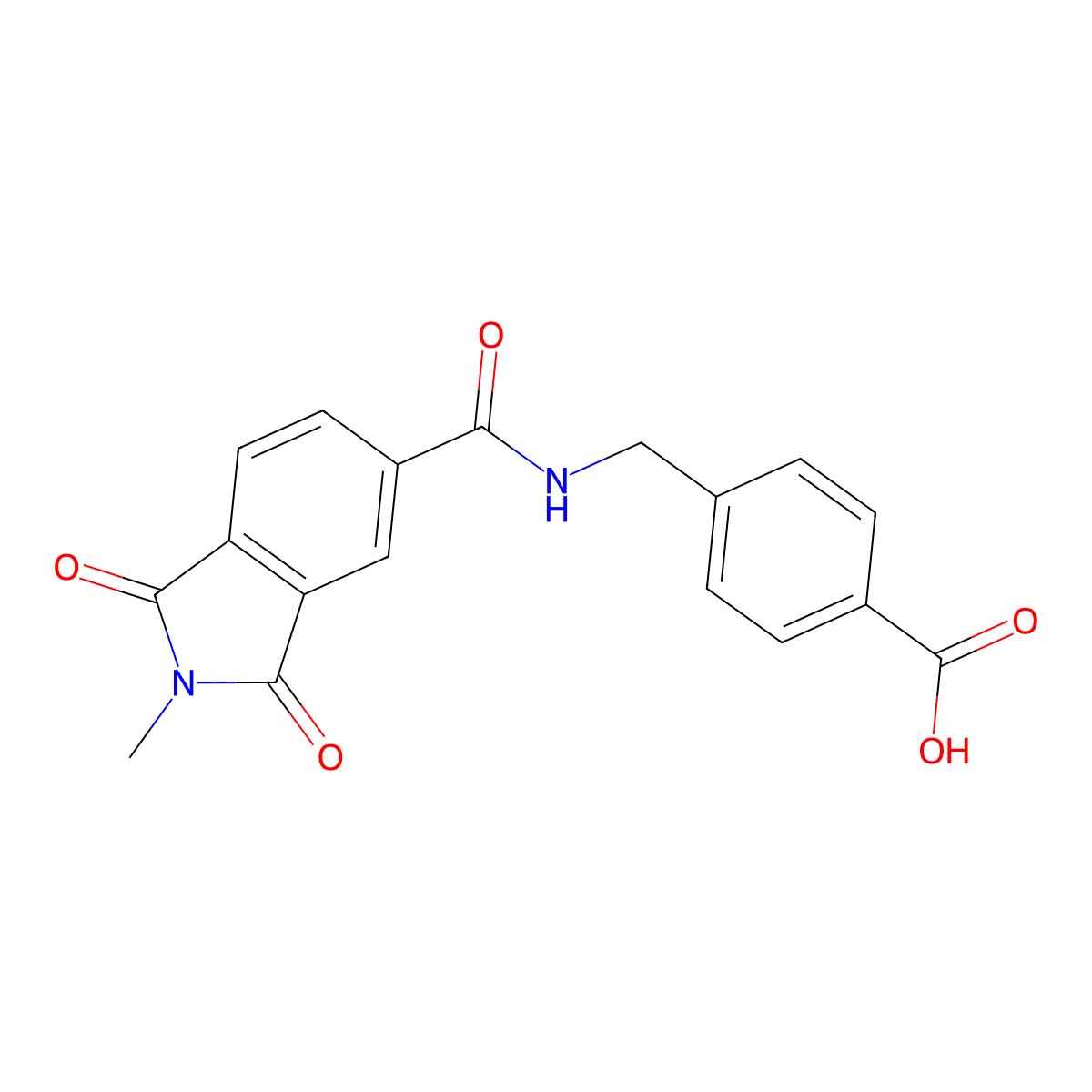 4-({[(2-methyl-1,3-dioxo-2,3-dihydro-1H-isoindol-5-yl)carbonyl]amino}methyl)benzoic acid molecular structure, CAS 665025-60-5