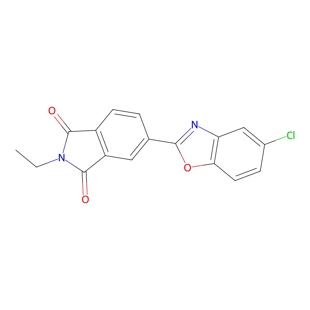 5-(5-Chloro-1,3-benzoxazol-2-yl)-2-ethylisoindole-1,3-dione molecular structure, CAS 665025-79-6