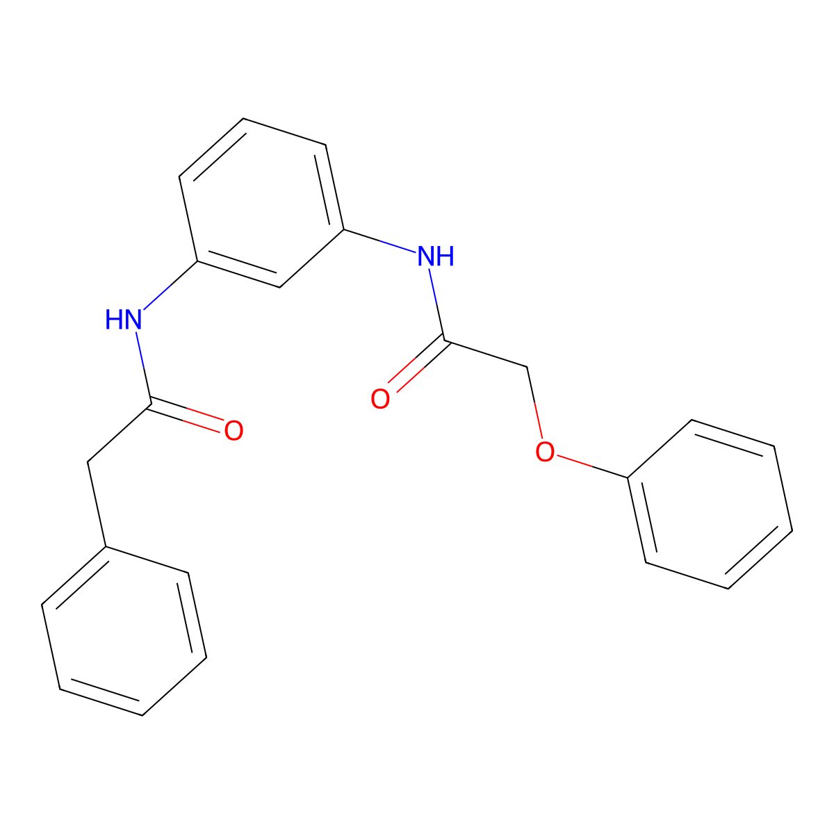 2-phenoxy-N-{3-[(phenylacetyl)amino]phenyl}acetamide molecular structure, CAS 665025-96-7