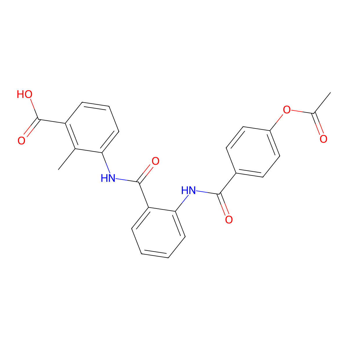 3-({[2-({[4-(Acetyloxy)phenyl]carbonyl}amino)phenyl]carbonyl}amino)-2-methylbenzoic acid molecular structure, CAS 665025-97-8