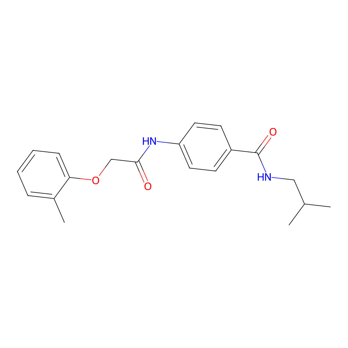 4-[[2-(2-methylphenoxy)acetyl]amino]-N-(2-methylpropyl)benzamide molecular structure, CAS 665026-09-5