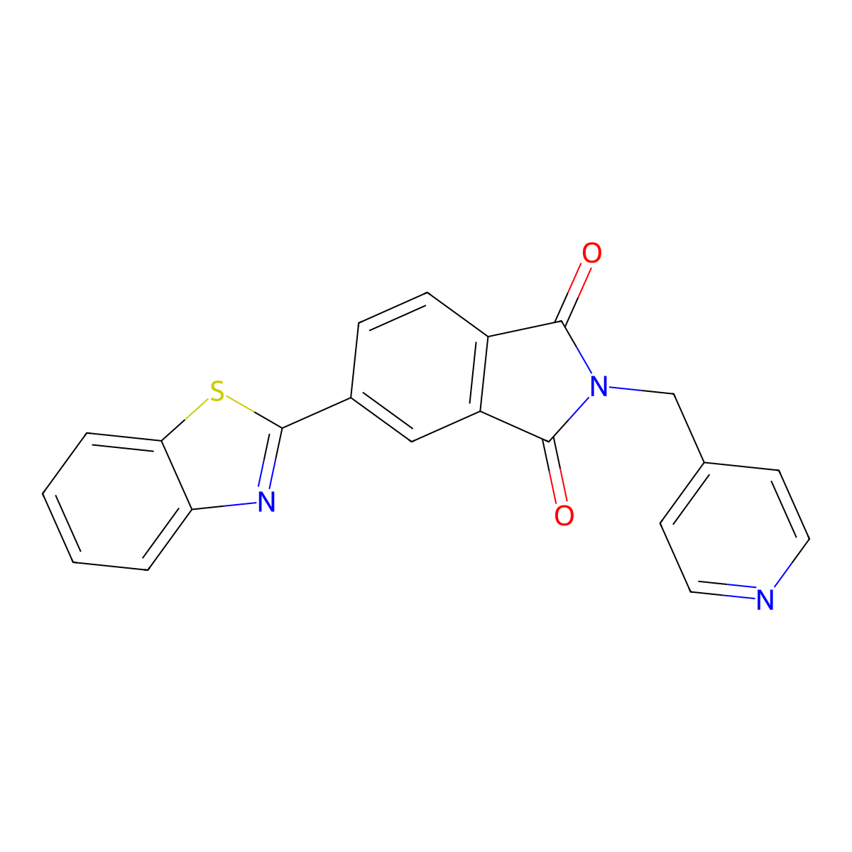 5-(1,3-Benzothiazol-2-yl)-2-(pyridin-4-ylmethyl)isoindole-1,3-dione molecular structure, CAS 665026-19-7