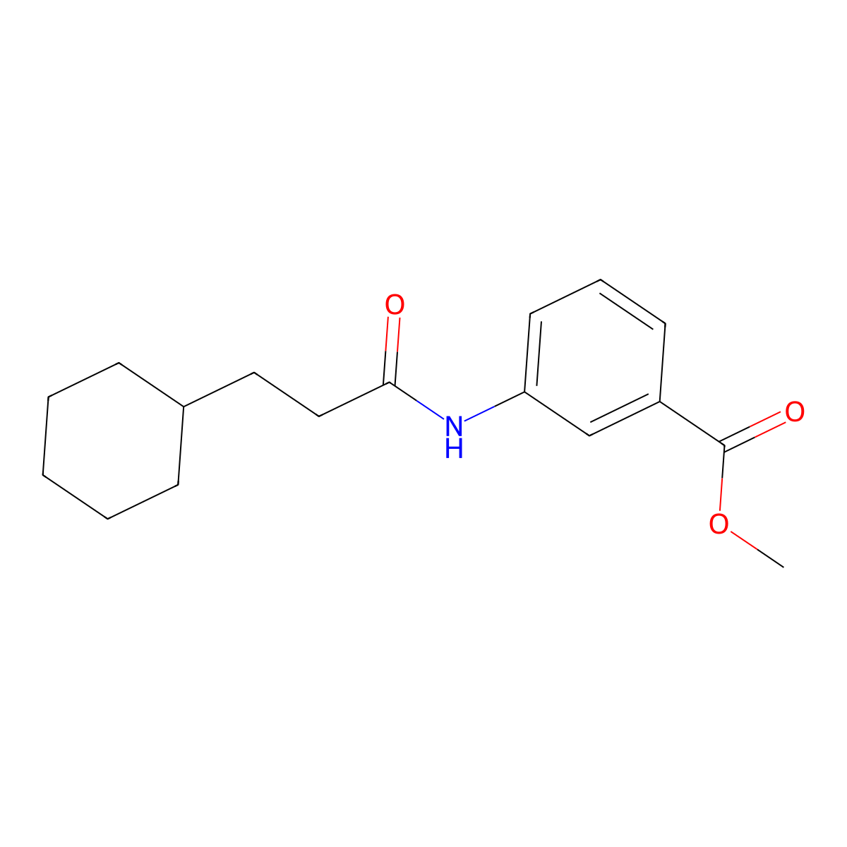 Methyl 3-[(3-cyclohexylpropanoyl)amino]benzoate molecular structure, CAS 665026-23-3