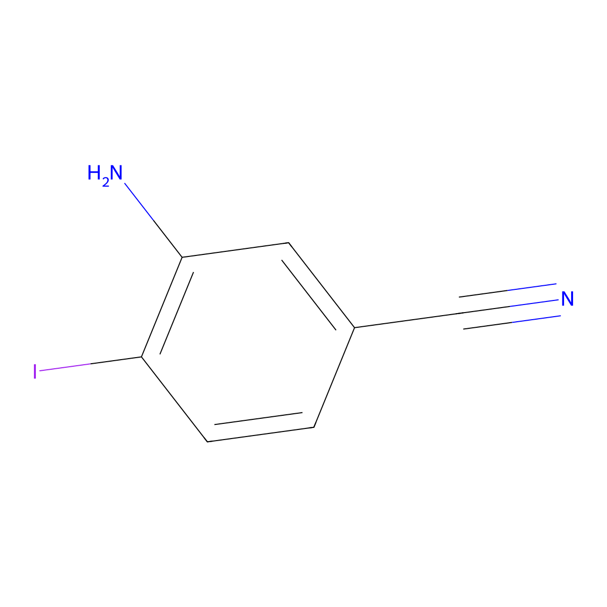 3-Amino-4-iodobenzonitrile molecular structure, CAS 665033-21-6