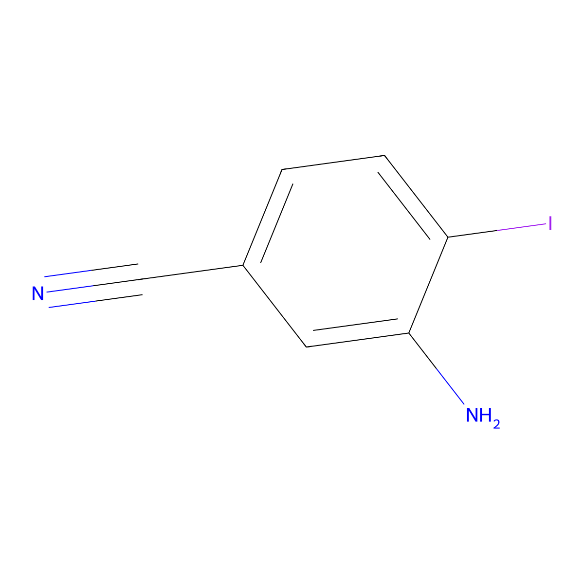 3-Amino-4-iodobenzonitrile molecular structure, CAS 665033-21-6