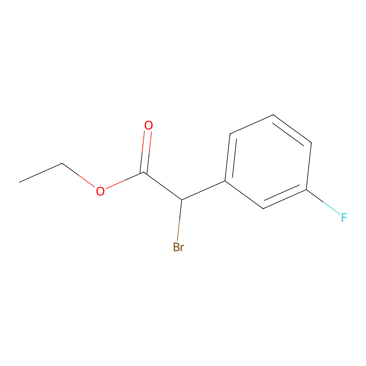Ethyl 2-bromo-2-(3-fluorophenyl)acetate molecular structure, CAS 66504-00-5