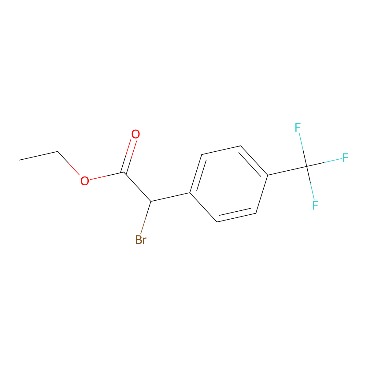 Ethyl 2-bromo-2-(4-(trifluoromethyl)phenyl)acetate molecular structure, CAS 66504-19-6