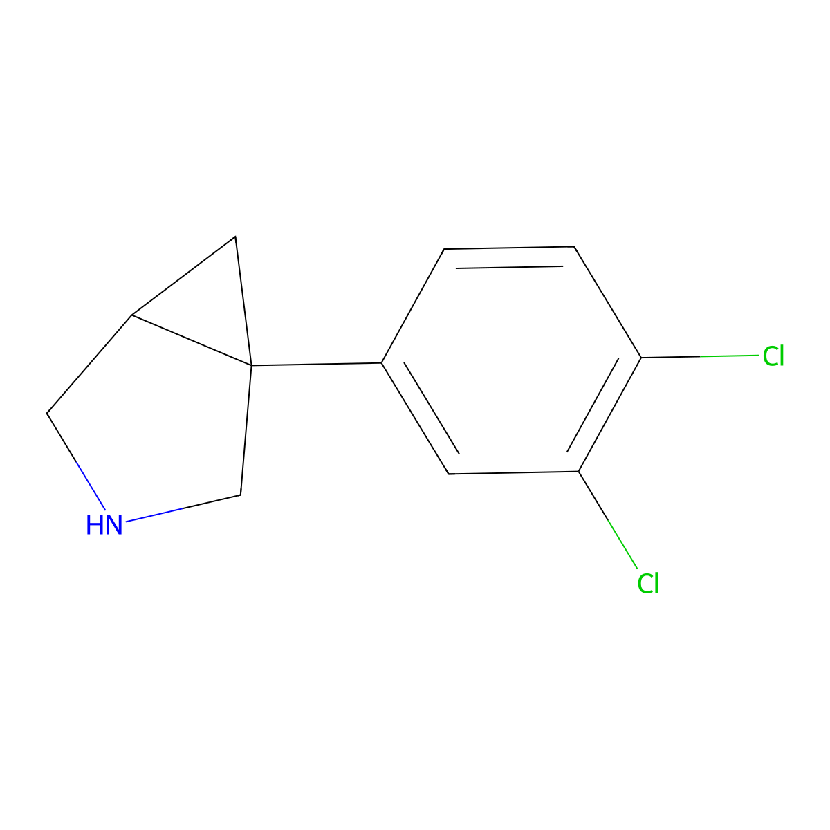 1-(3,4-Dichlorophenyl)-3-azabicyclo[3.1.0]hexane molecular structure, CAS 66504-40-3