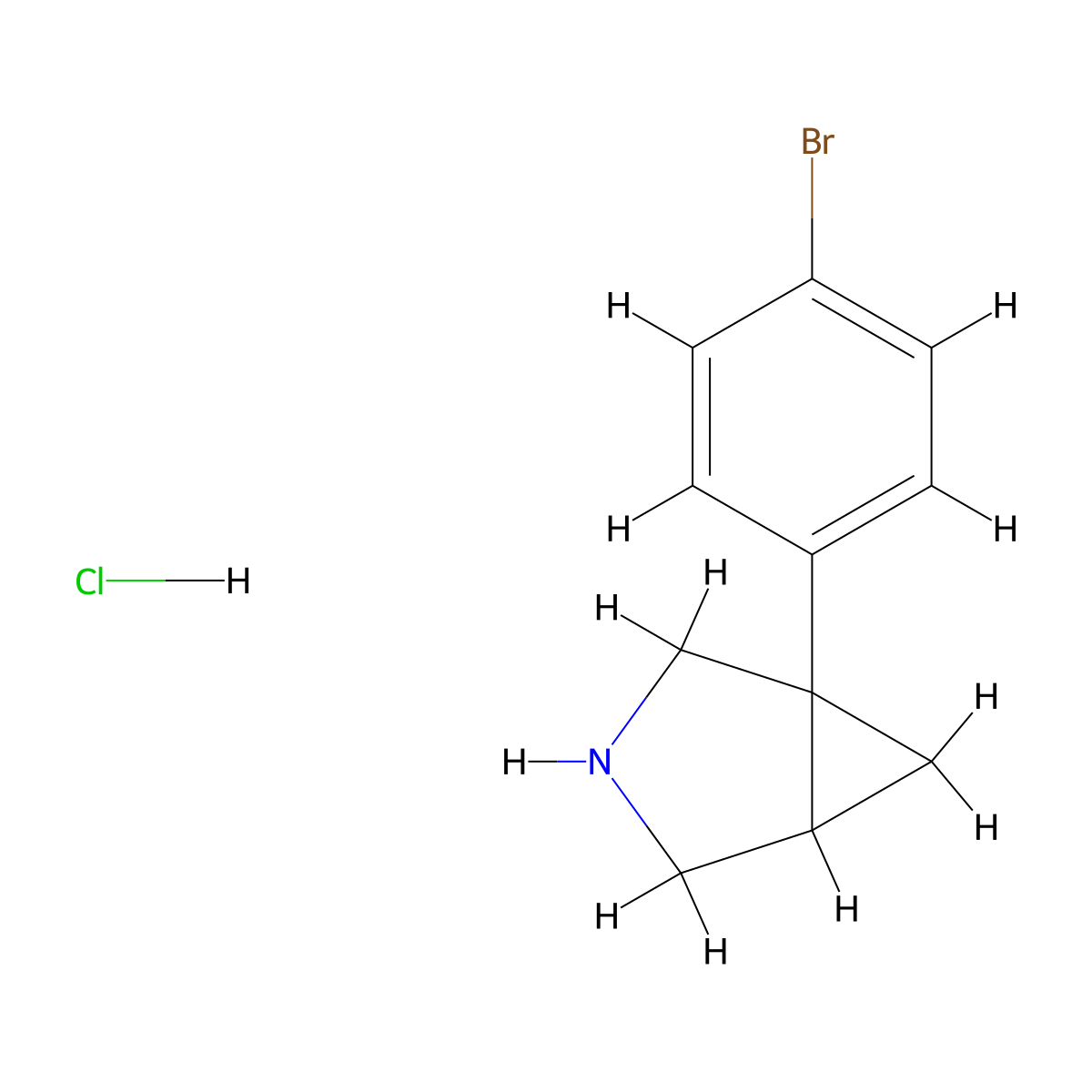 1-(4-Bromophenyl)-3-azabicyclo[3.1.0]hexane hydrochloride molecular structure, CAS 66504-53-8