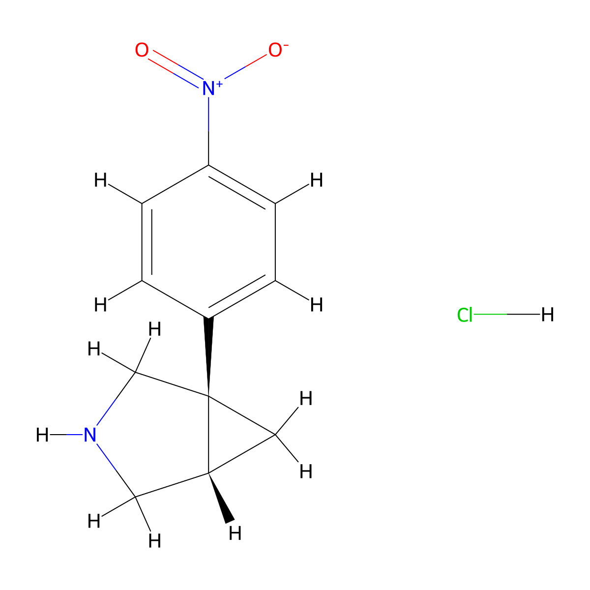 (1R,5S)-1-(4-nitrophenyl)-3-azabicyclo[3.1.0]hexane hydrochloride molecular structure, CAS 66504-67-4