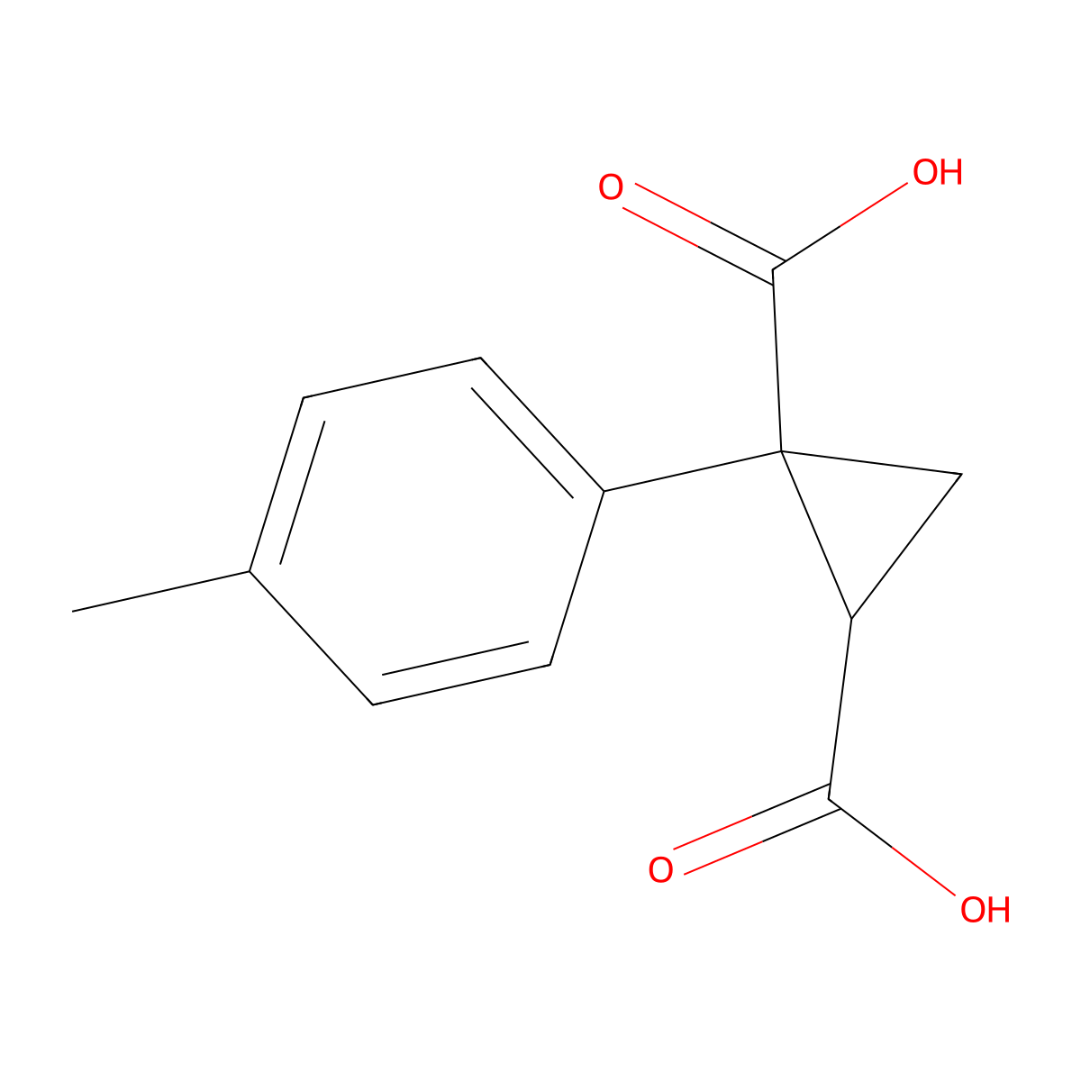 (1R,2S)-1-(p-Tolyl)cyclopropane-1,2-dicarboxylic acid molecular structure, CAS 66504-83-4
