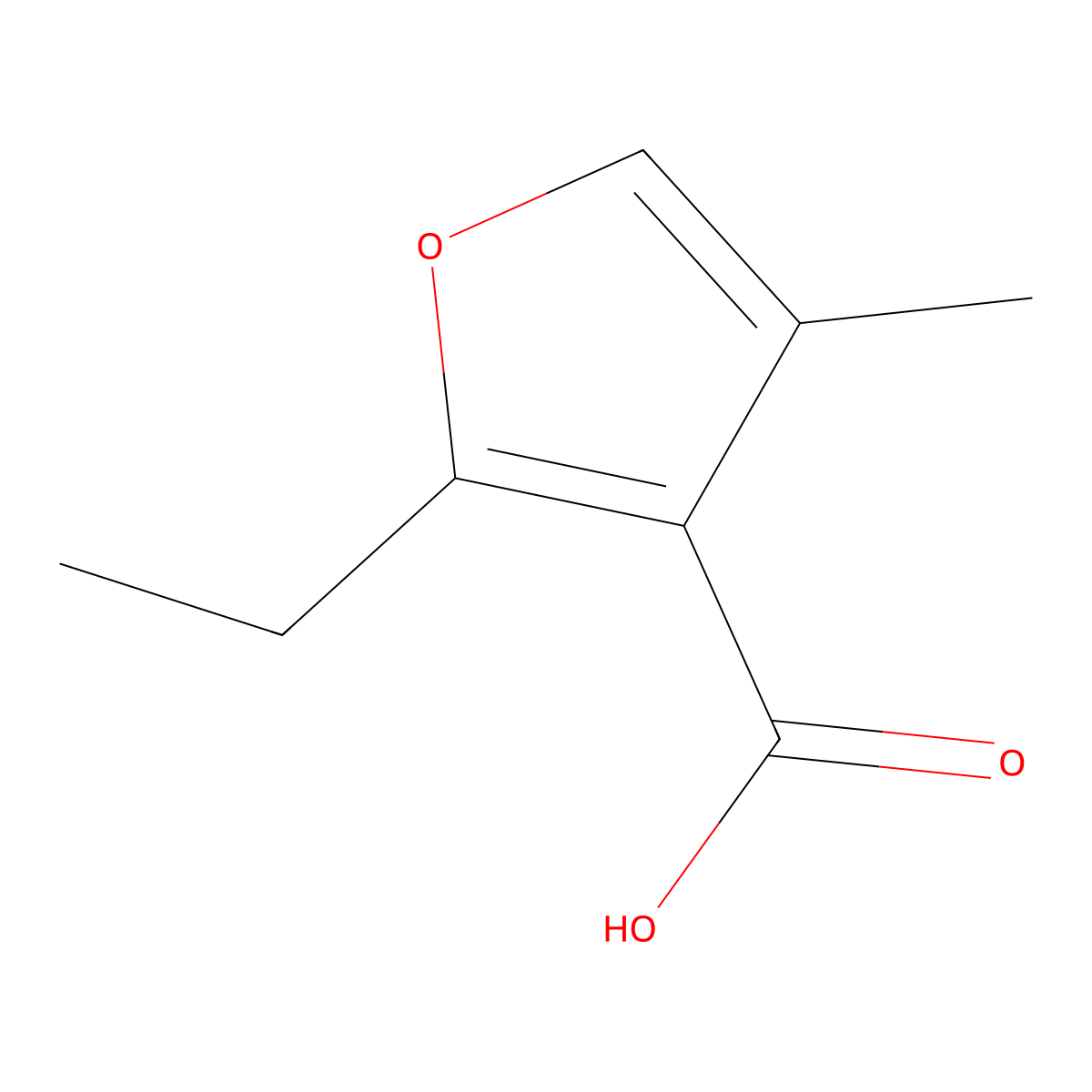 2-Ethyl-4-methylfuran-3-carboxylic acid molecular structure, CAS 66505-31-5