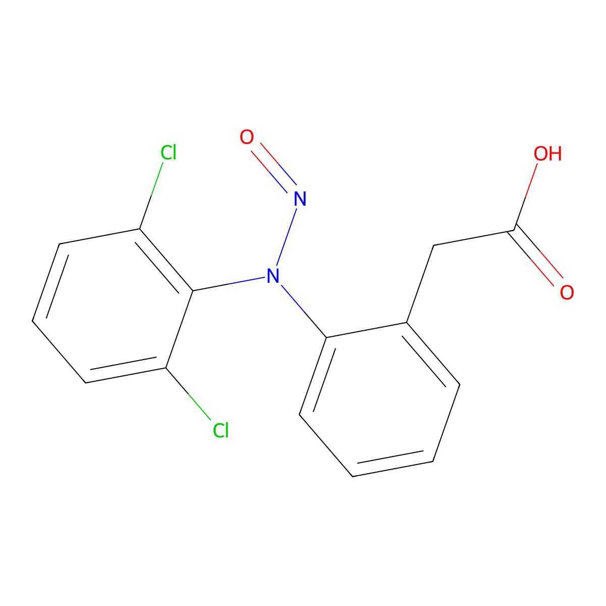 N-Nitrosodiclofenac molecular structure, CAS 66505-80-4