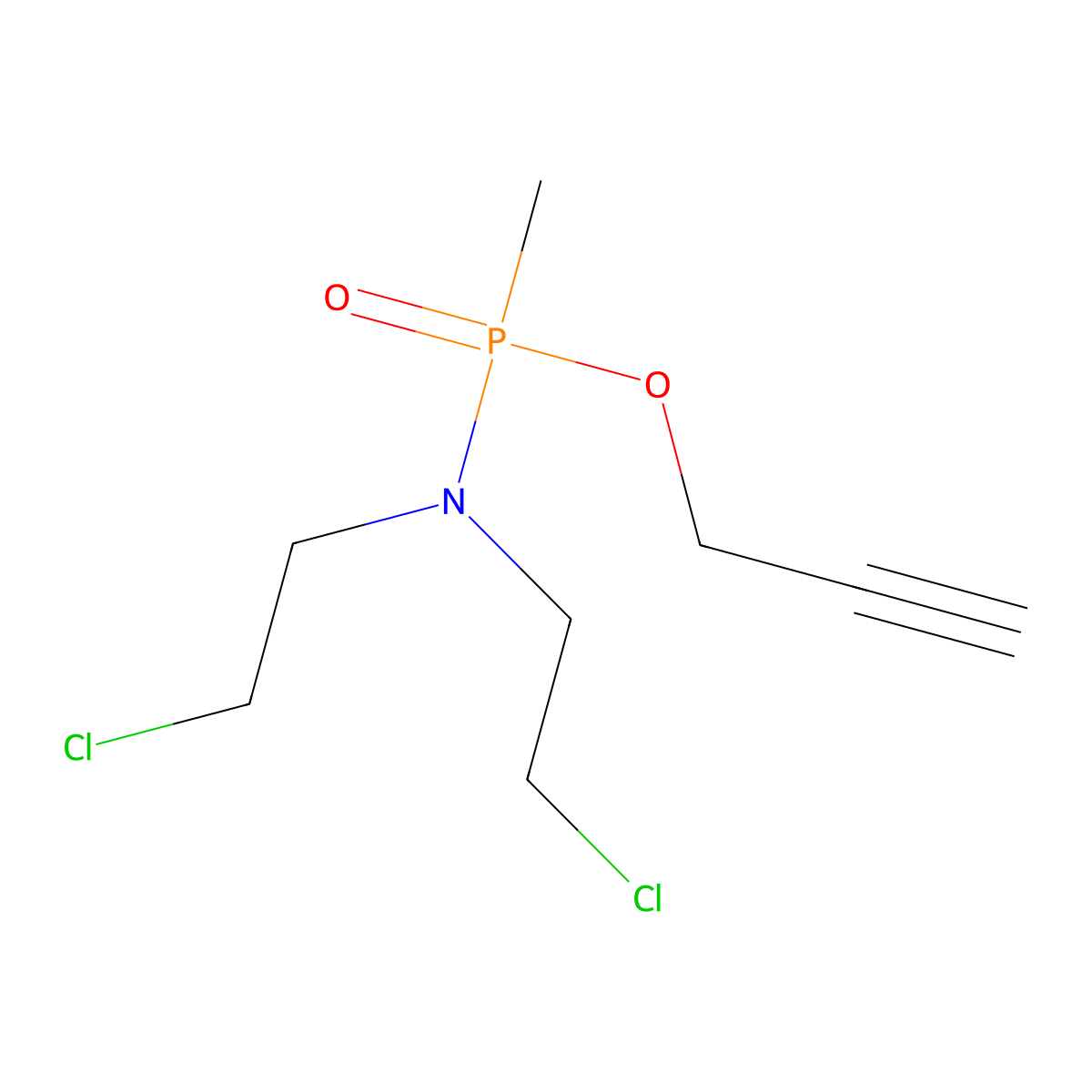2-chloro-N-(2-chloroethyl)-N-[methyl(prop-2-ynoxy)phosphoryl]ethanamine molecular structure, CAS 6651-09-8