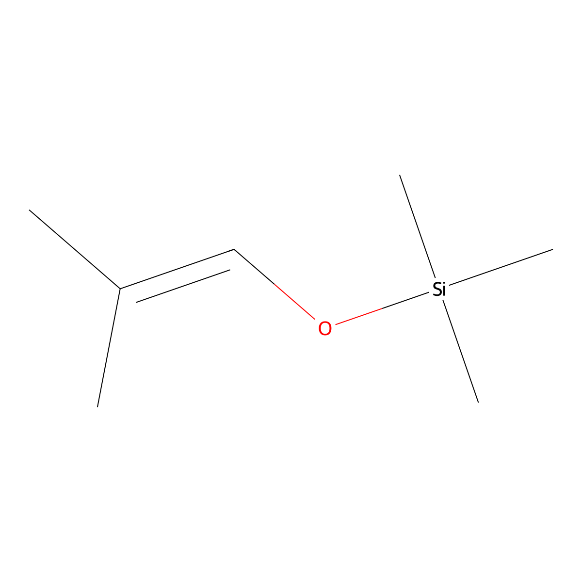 Isobutyraldehyde trimethylsilyl enol ether molecular structure, CAS 6651-34-9