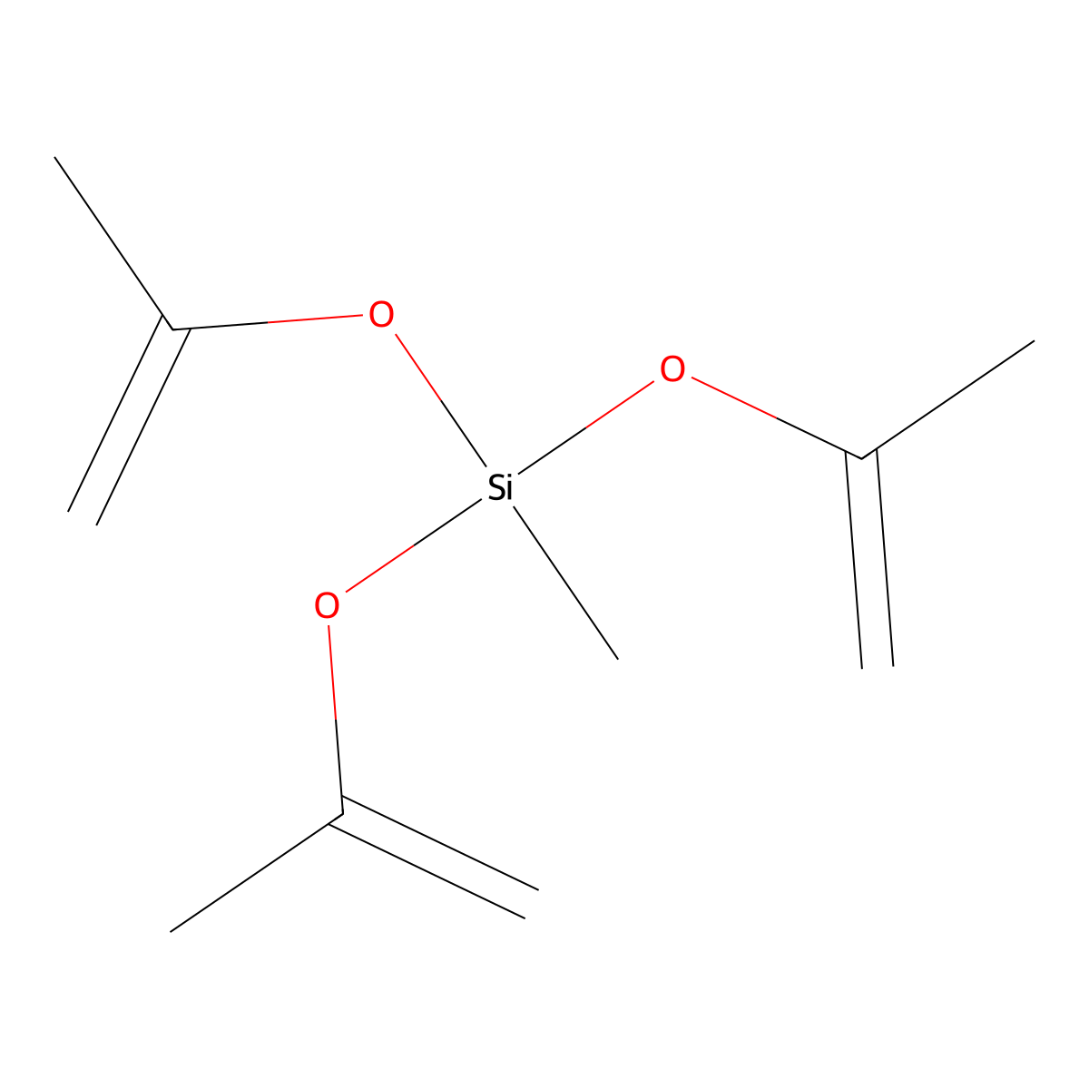 Silane, methyltris((1-methylethenyl)oxy)- molecular structure, CAS 6651-38-3