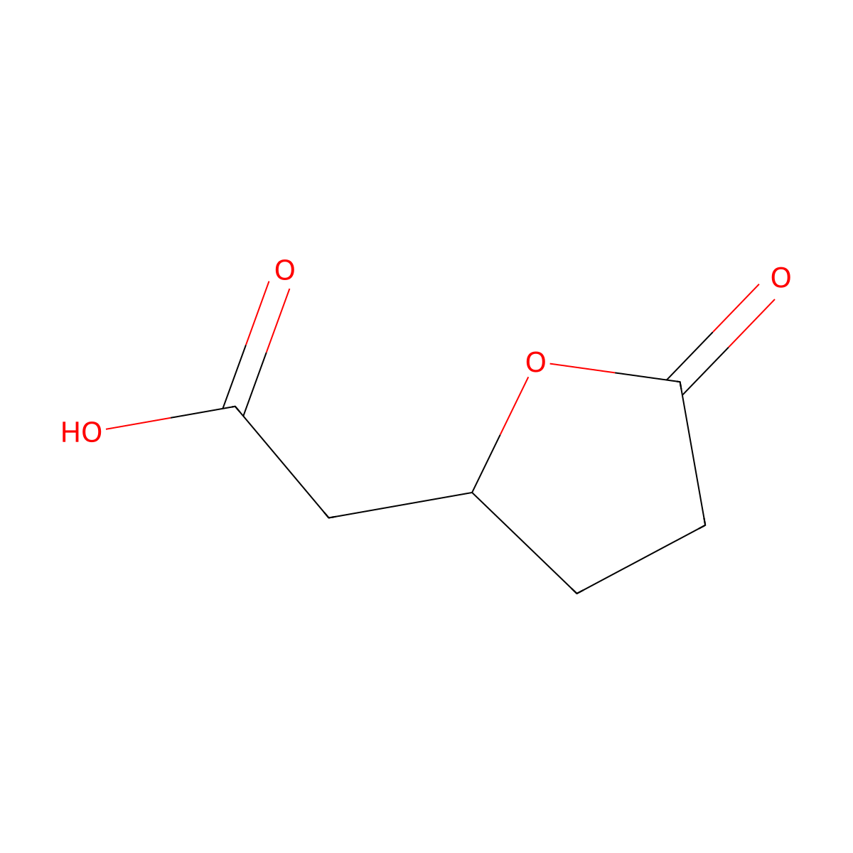 (S)-2-(5-Oxotetrahydrofuran-2-yl)acetic acid molecular structure, CAS 66512-67-2
