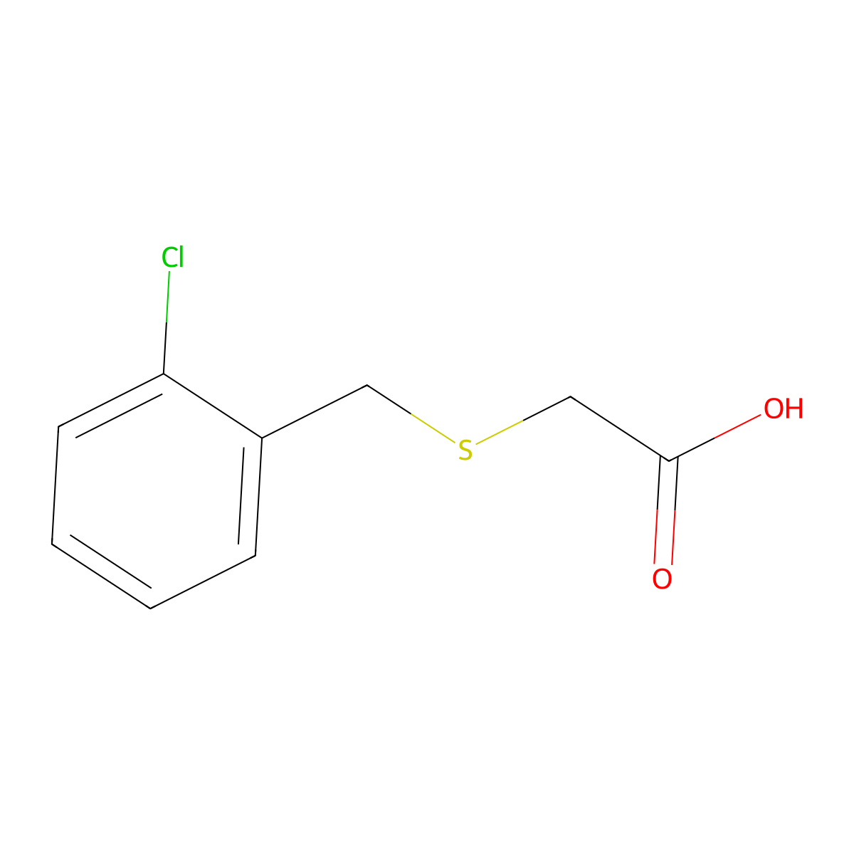 [(2-Chlorobenzyl)thio]acetic acid molecular structure, CAS 66516-65-2