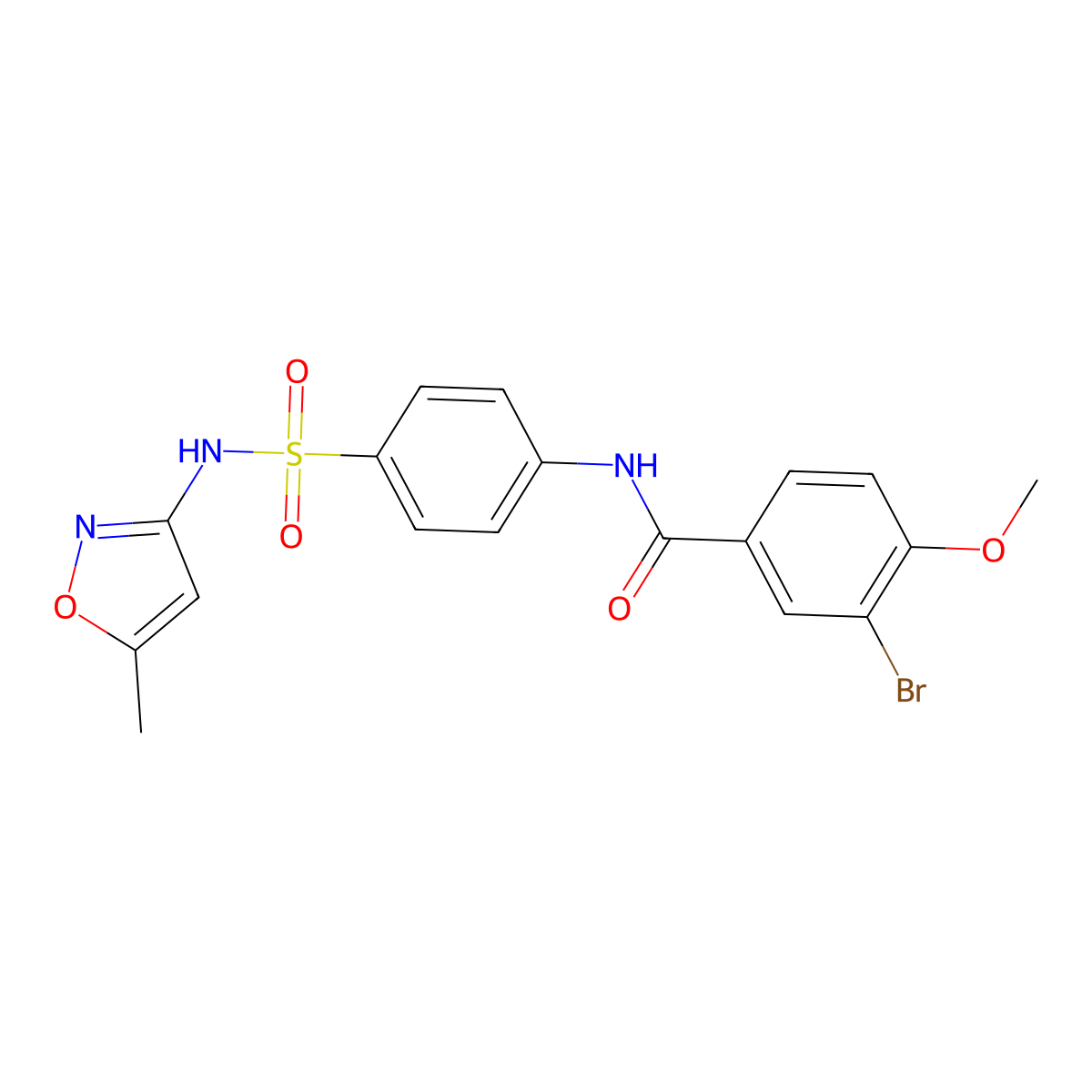 3-bromo-4-methoxy-N-(4-{[(5-methyl-3-isoxazolyl)amino]sulfonyl}phenyl)benzamide molecular structure, CAS 6652-24-0
