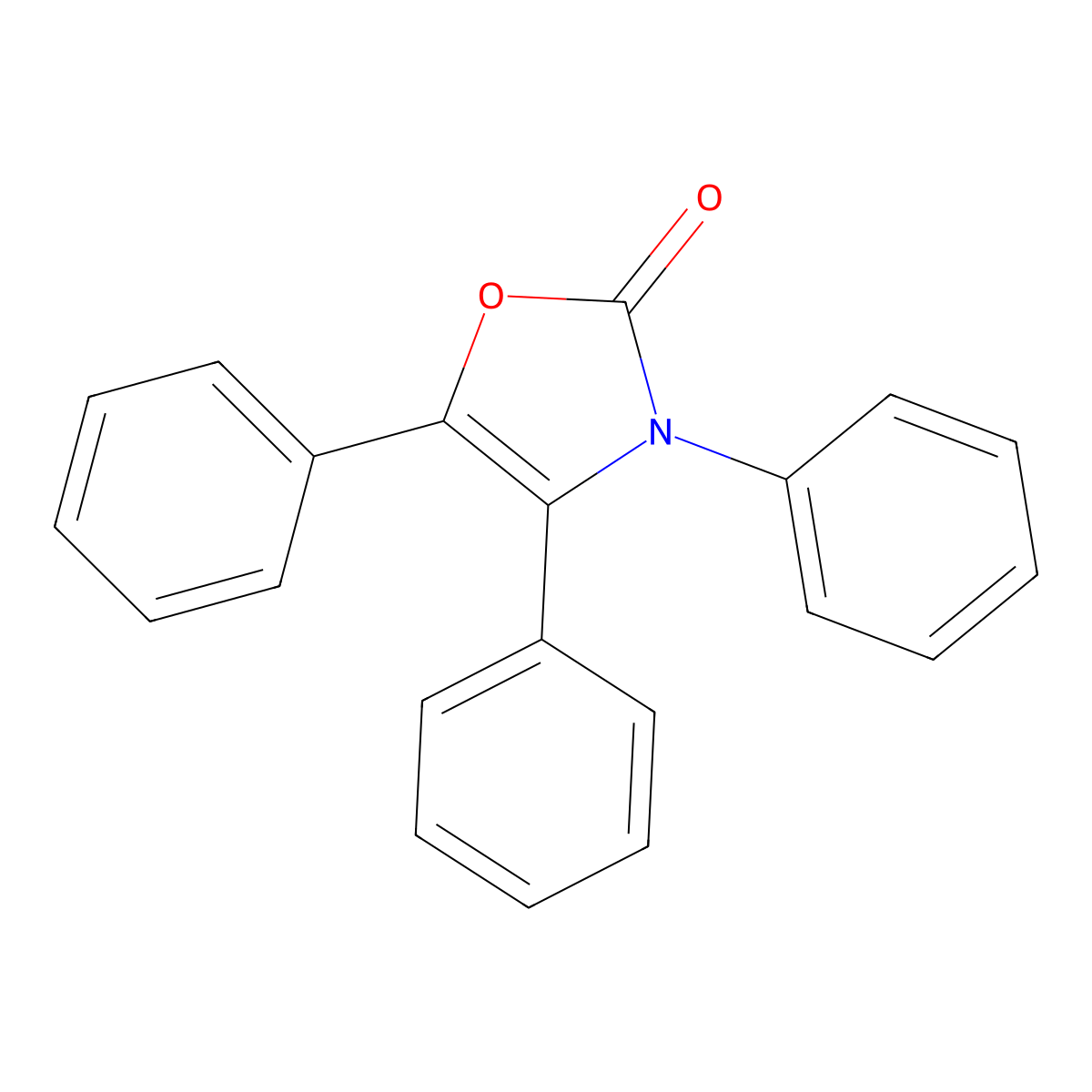 2(3H)-Oxazolone, 3,4,5-triphenyl- molecular structure, CAS 6652-42-2