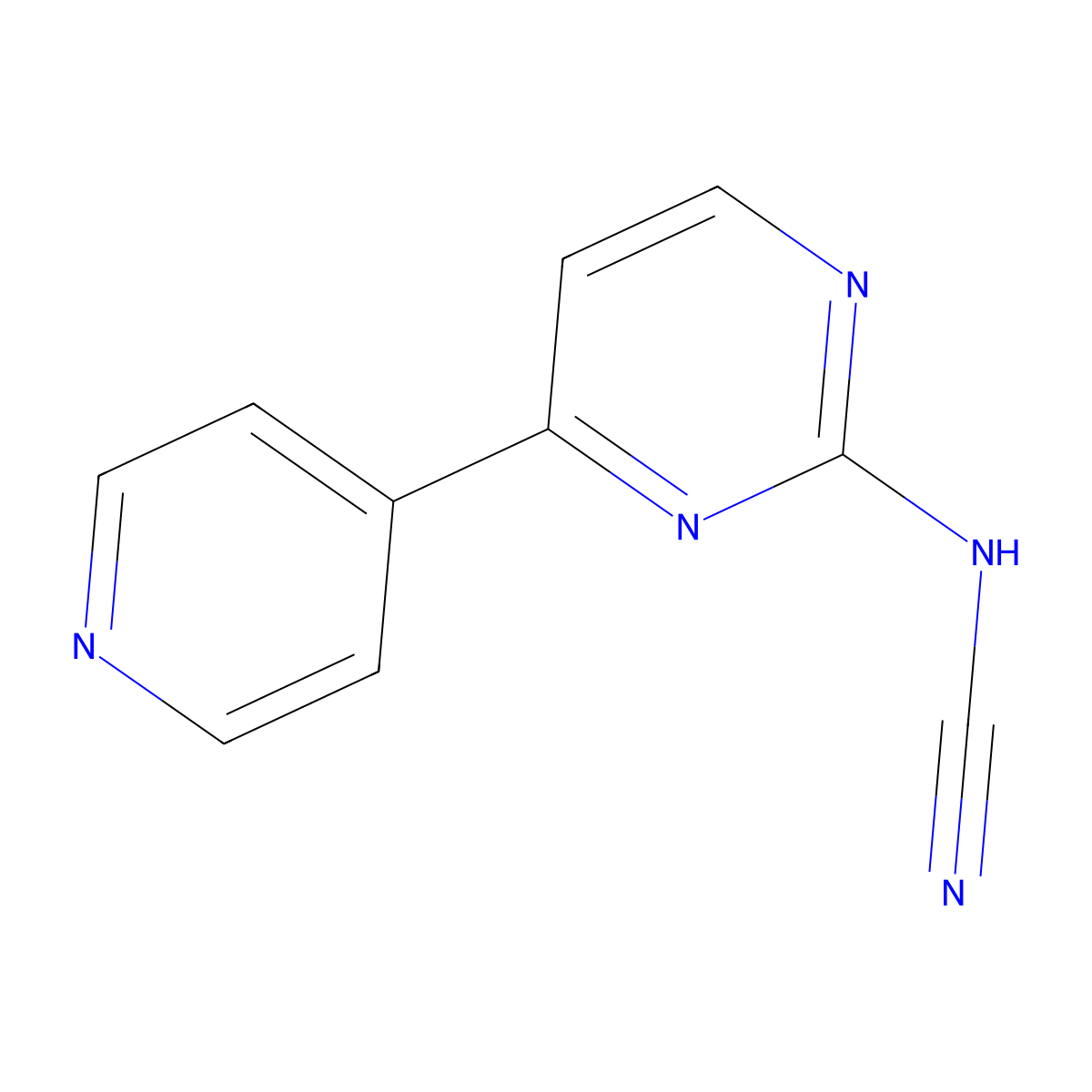 Cyanamide, [4-(4-pyridinyl)-2-pyrimidinyl]- molecular structure, CAS 66521-67-3