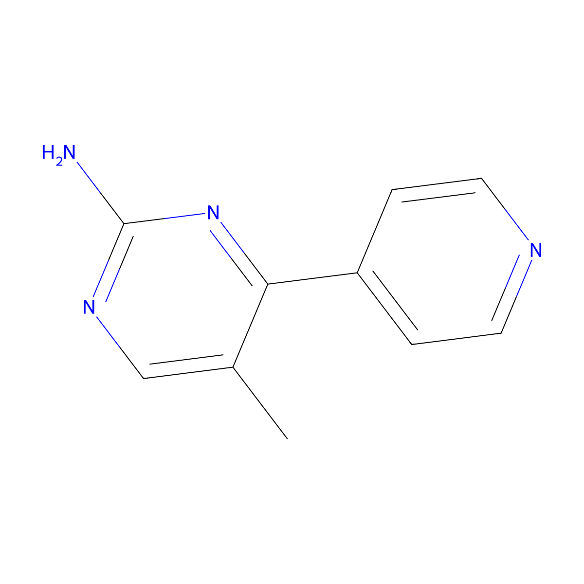 5-Methyl-4-(4-pyridyl)pyrimidin-2-amine molecular structure, CAS 66521-77-5
