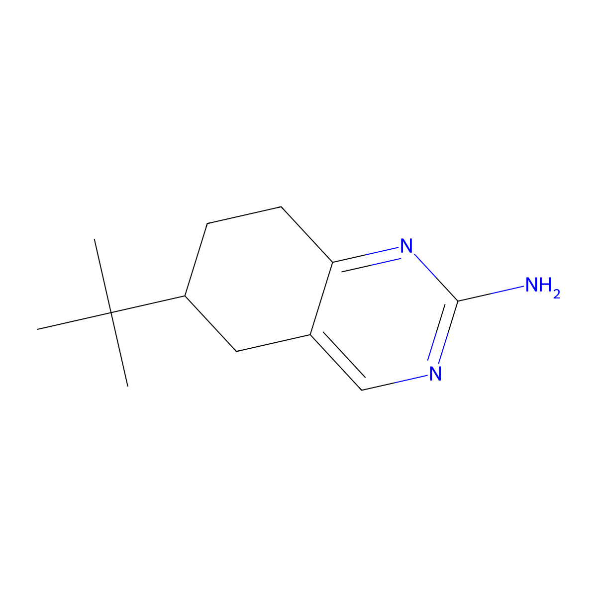 6-Tert-butyl-5,6,7,8-tetrahydroquinazolin-2-amine molecular structure, CAS 66521-78-6