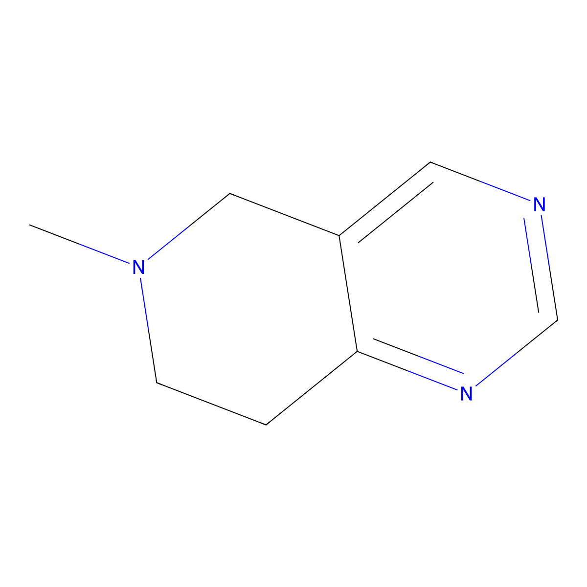 6-Methyl-5,6,7,8-tetrahydropyrido[4,3-d]pyrimidine molecular structure, CAS 66521-83-3