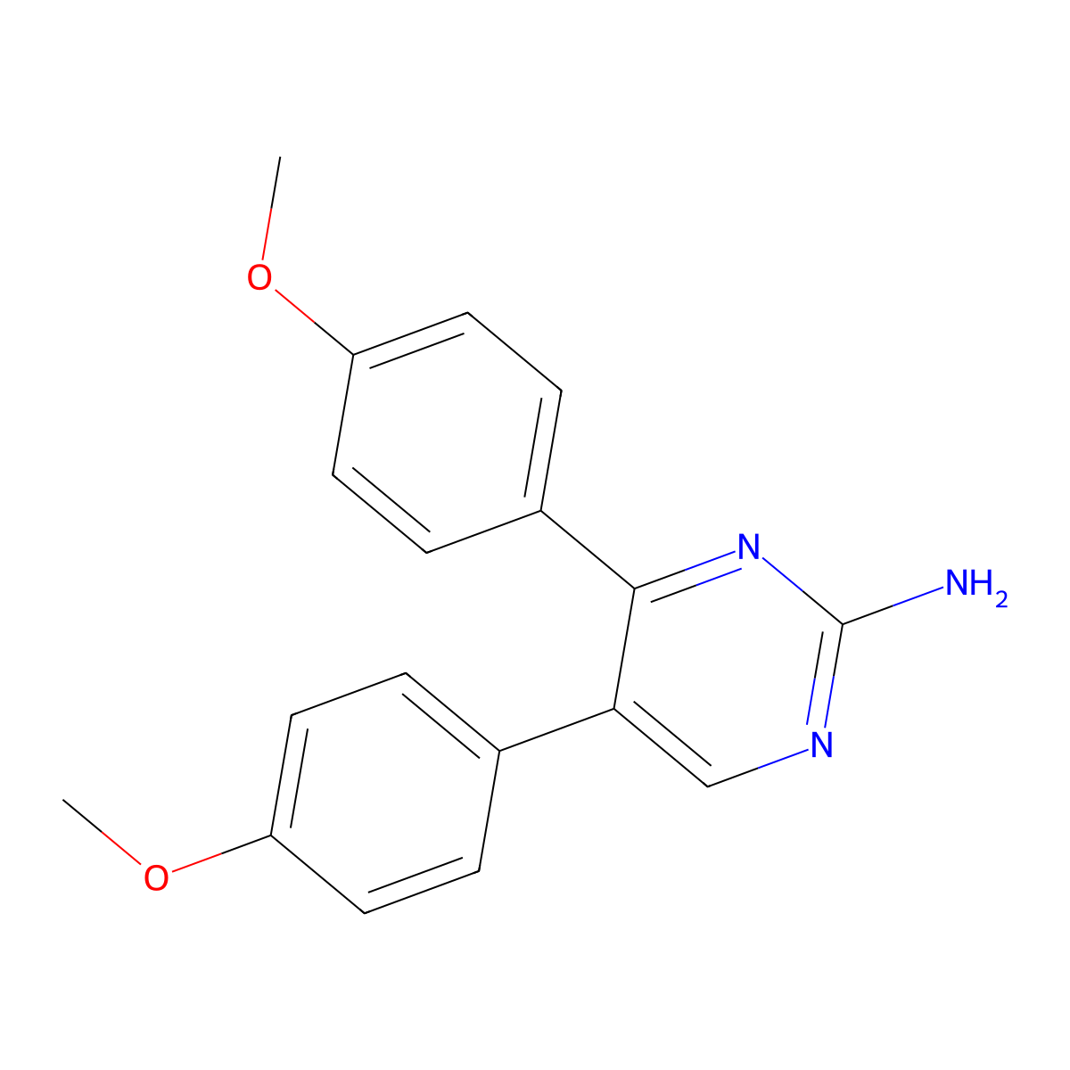4,5-Bis(4-methoxyphenyl)pyrimidin-2-amine molecular structure, CAS 66521-88-8