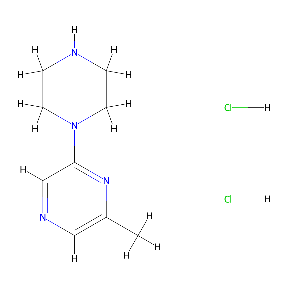2-Methyl-6-(piperazin-1-yl)pyrazine dihydrochloride molecular structure, CAS 66522-33-6