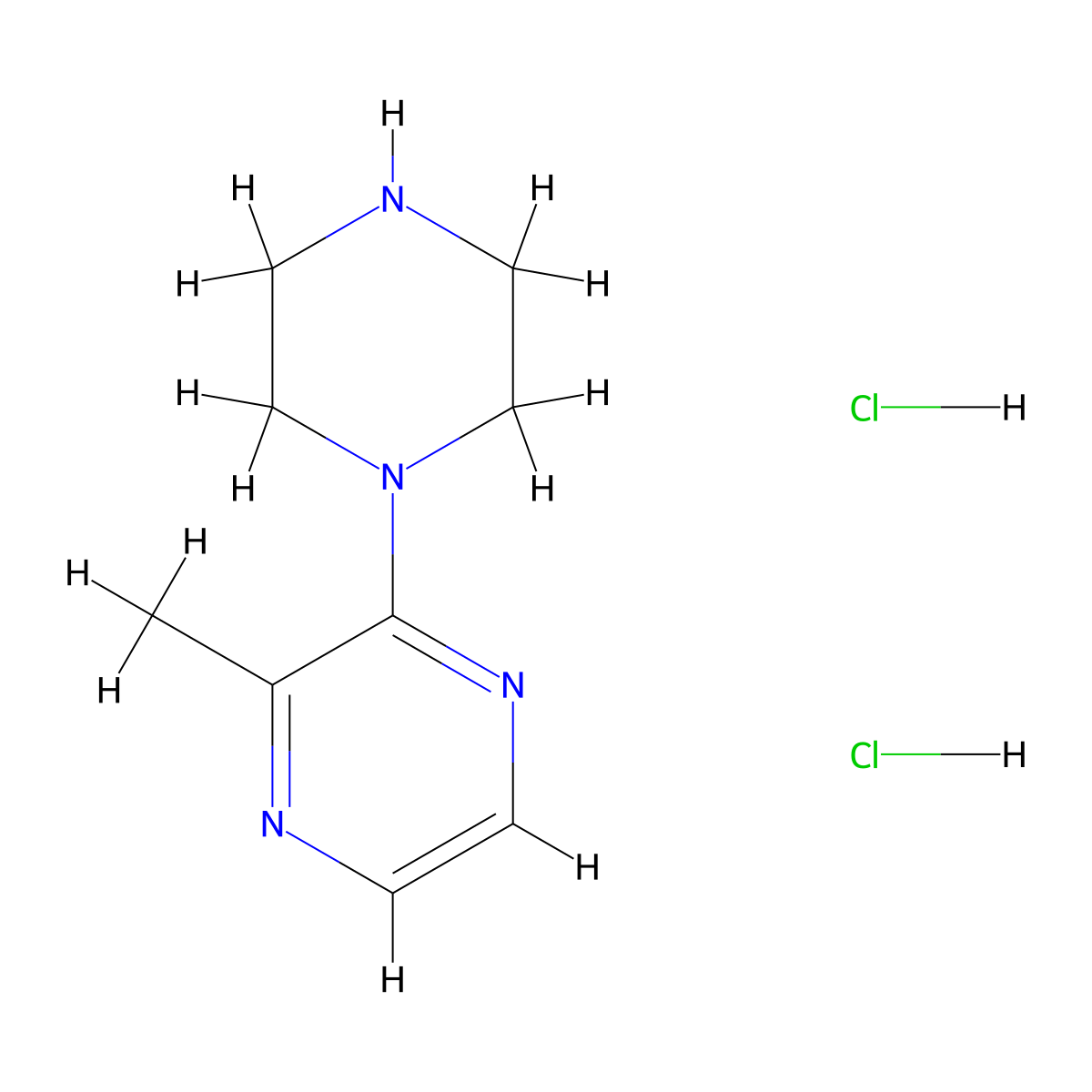2-Methyl-3-(piperazin-1-yl)pyrazine dihydrochloride molecular structure, CAS 66522-35-8