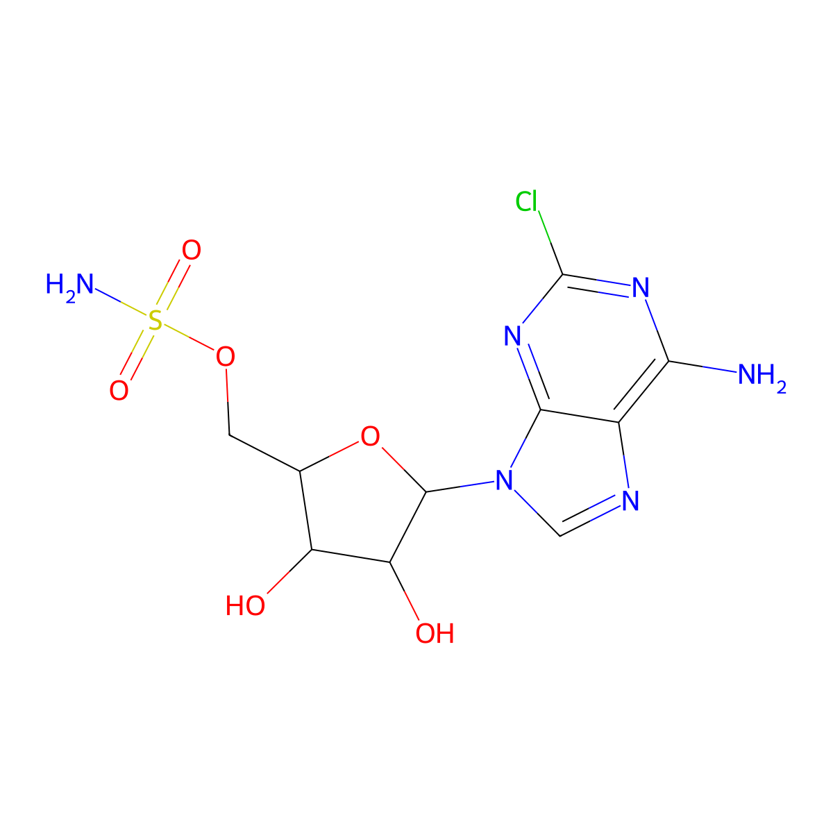 5'-Sulfamoyl-2-chloroadenosine molecular structure, CAS 66522-52-9