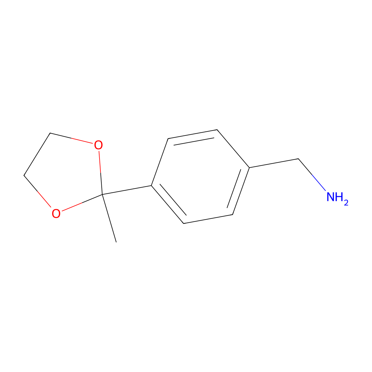 [4-(2-Methyl-1,3-dioxolan-2-yl)phenyl]methanamine molecular structure, CAS 66522-61-0