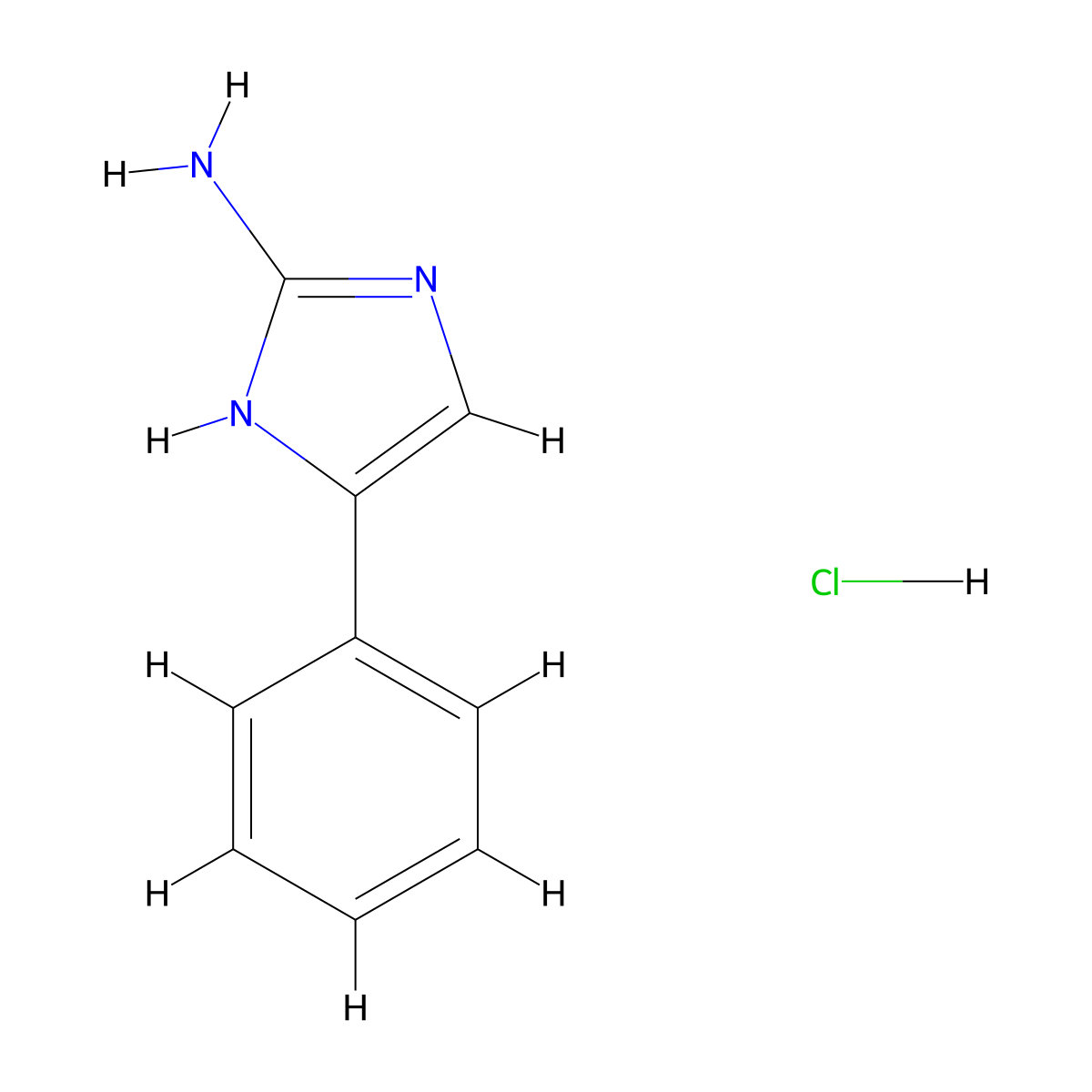 4-Phenyl-1H-imidazol-2-amine hydrochloride molecular structure, CAS 6653-43-6