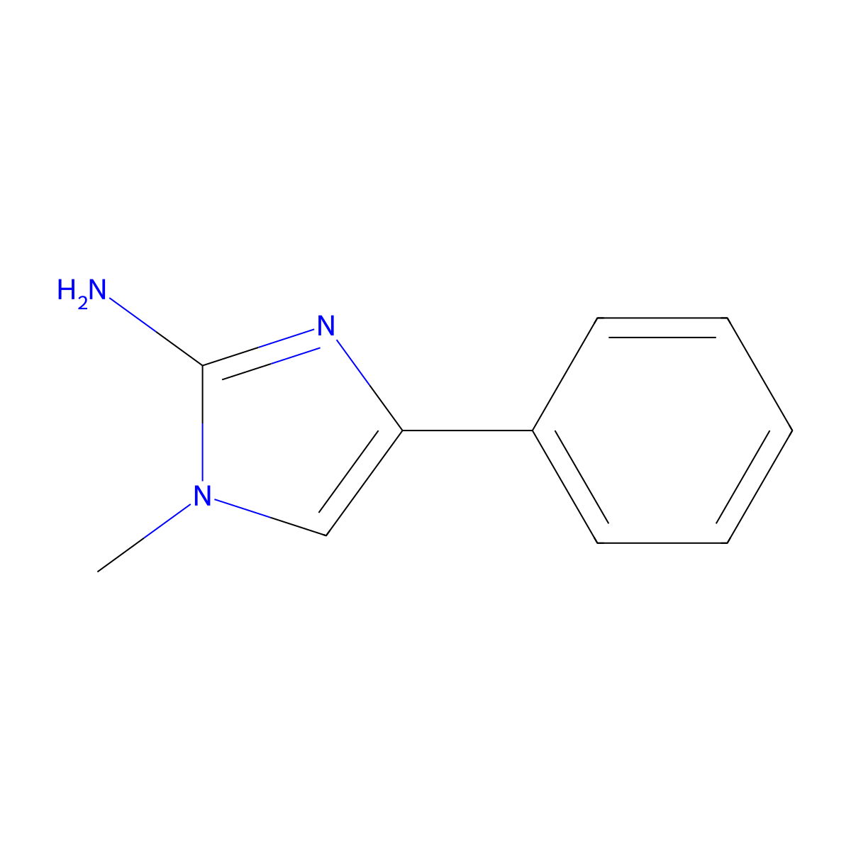 1-Methyl-4-phenyl-1H-imidazol-2-amine molecular structure, CAS 6653-45-8