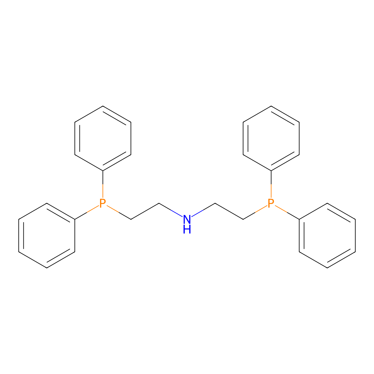 Bis(2-(diphenylphosphino)ethyl)amine molecular structure, CAS 66534-96-1
