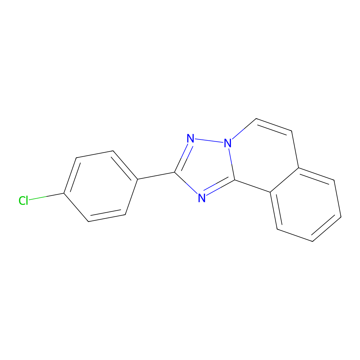 2-(4-Chlorophenyl)(1,2,4)triazolo(5,1-a)isoquinoline molecular structure, CAS 66535-86-2