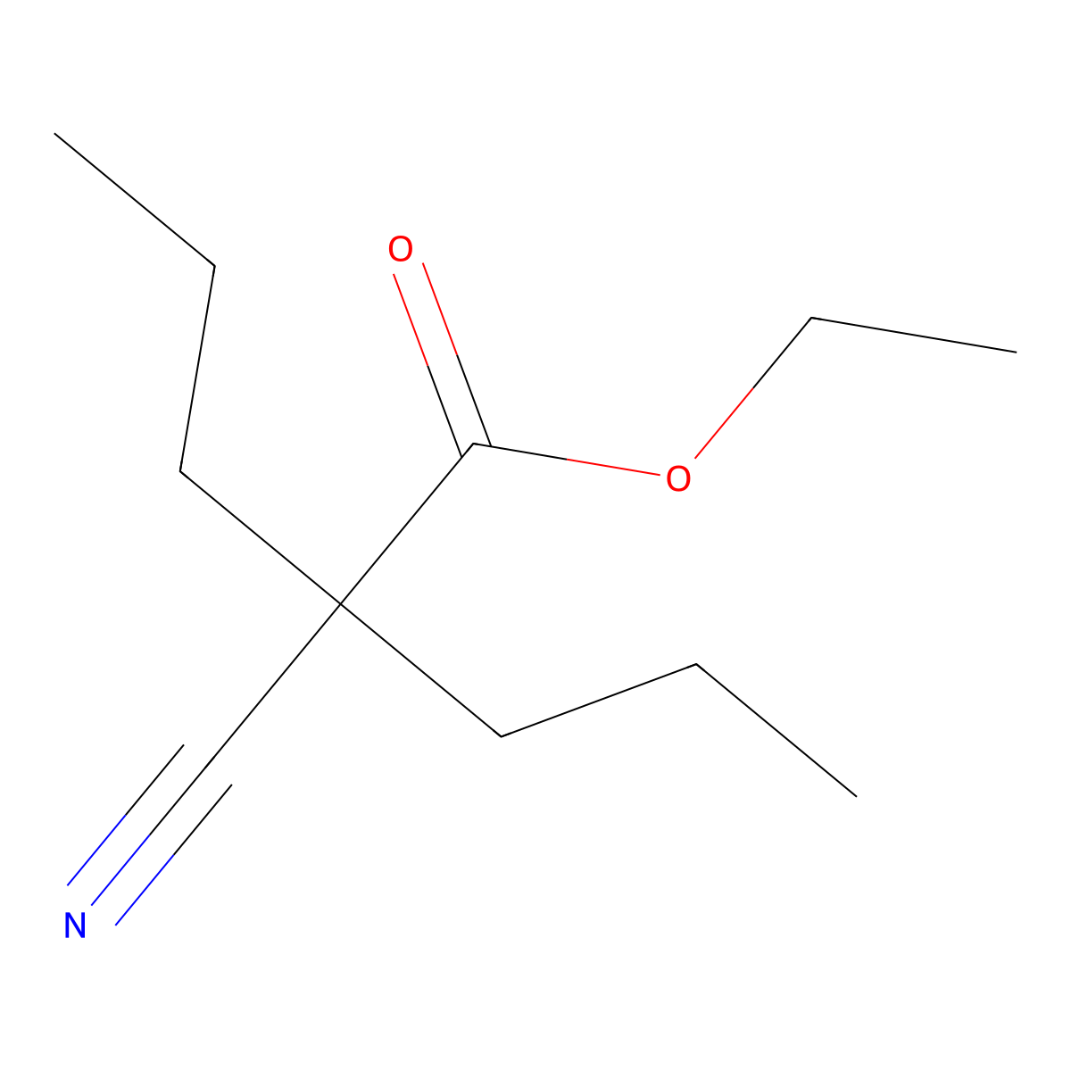 Ethyl 2-cyano-2-propylpentanoate molecular structure, CAS 66546-90-5
