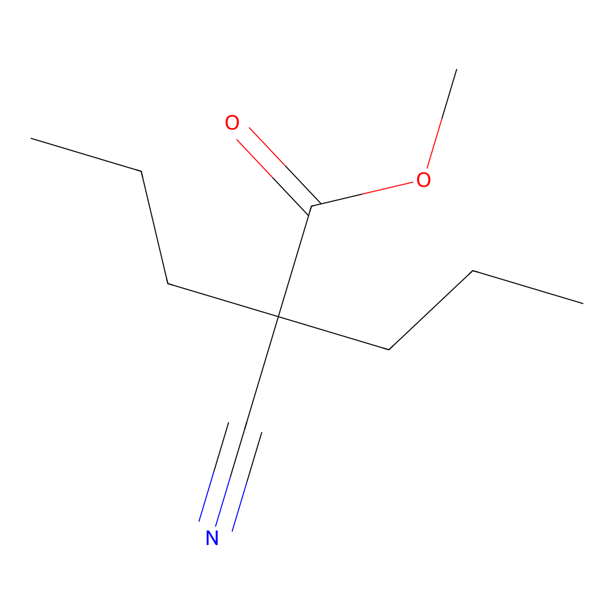 Methyl 2-cyano-2-propylpentanoate molecular structure, CAS 66546-92-7