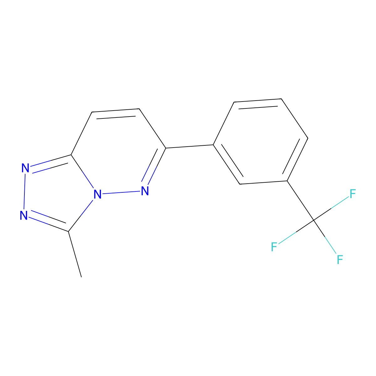 3-Methyl-6-(3-(trifluoromethyl)phenyl)-1,2,4-triazolo(4,3-b)pyridazine molecular structure, CAS 66548-69-4