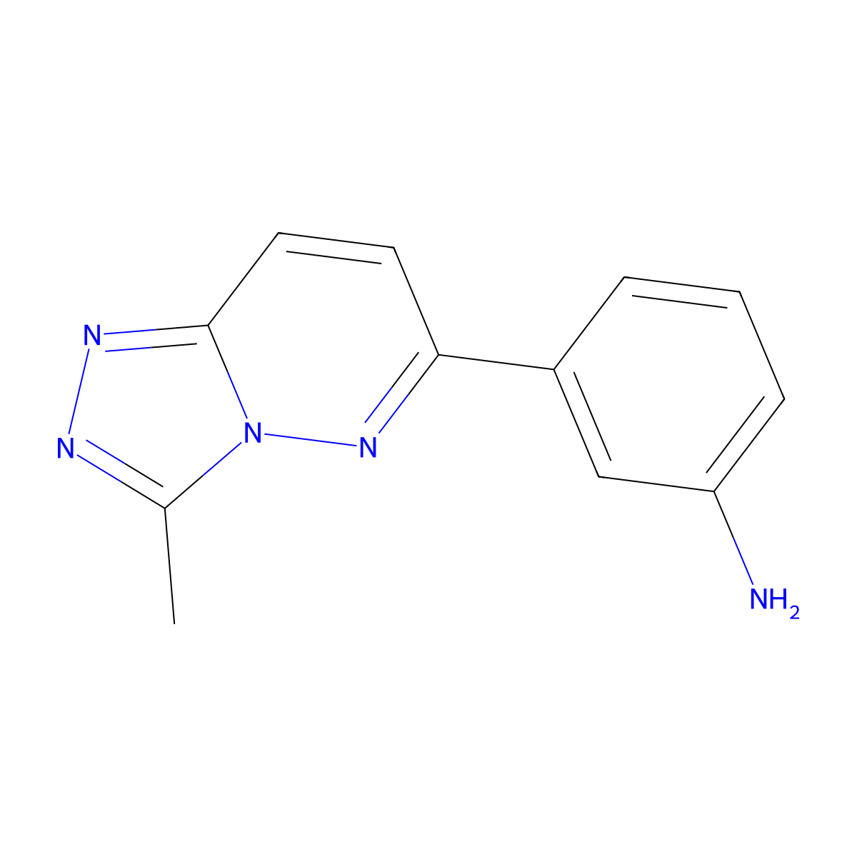 3-Methyl-6-[3-(amino)phenyl]-1,2,4-triazolo[4,3-b]pyridazine molecular structure, CAS 66548-76-3