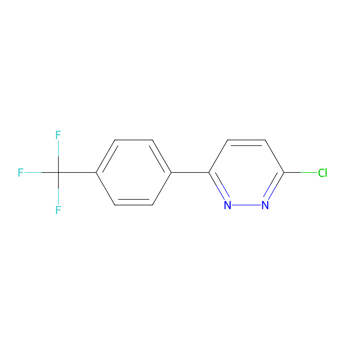 Pyridazine, 3-chloro-6-[4-(trifluoromethyl)phenyl]- molecular structure, CAS 66548-88-7