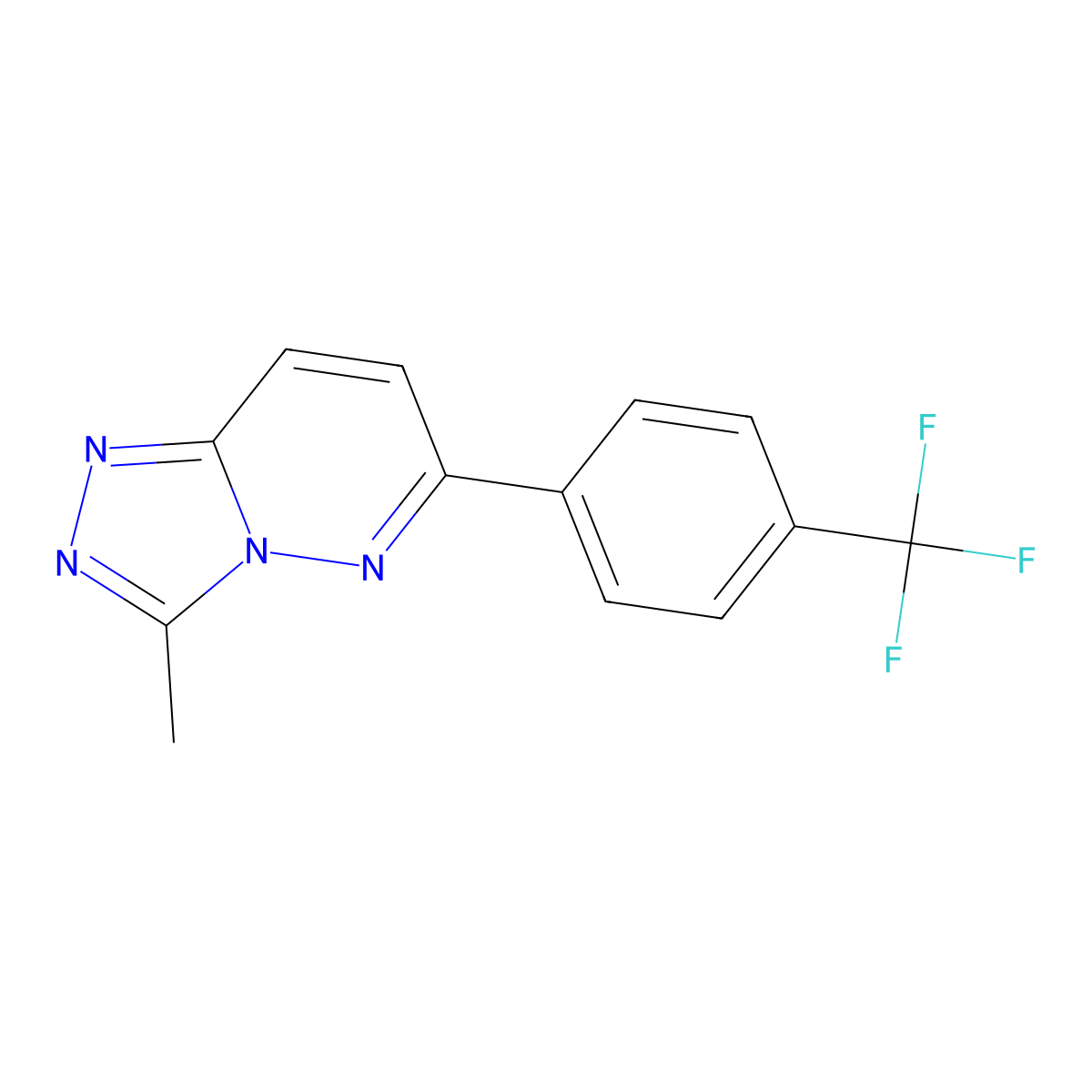 3-Methyl-6-(alpha,alpha,alpha-trifluoro-p-tolyl)-1,2,4-triazolo[4,3-b]pyridazine molecular structure, CAS 66548-89-8