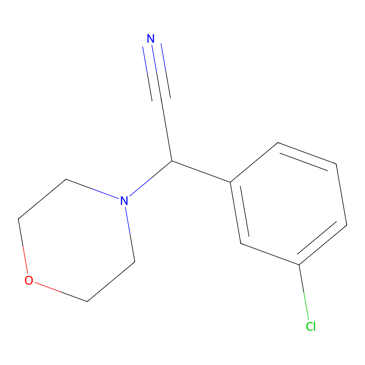 2-(3-Chlorophenyl)-2-morpholinoacetonitrile molecular structure, CAS 66548-90-1