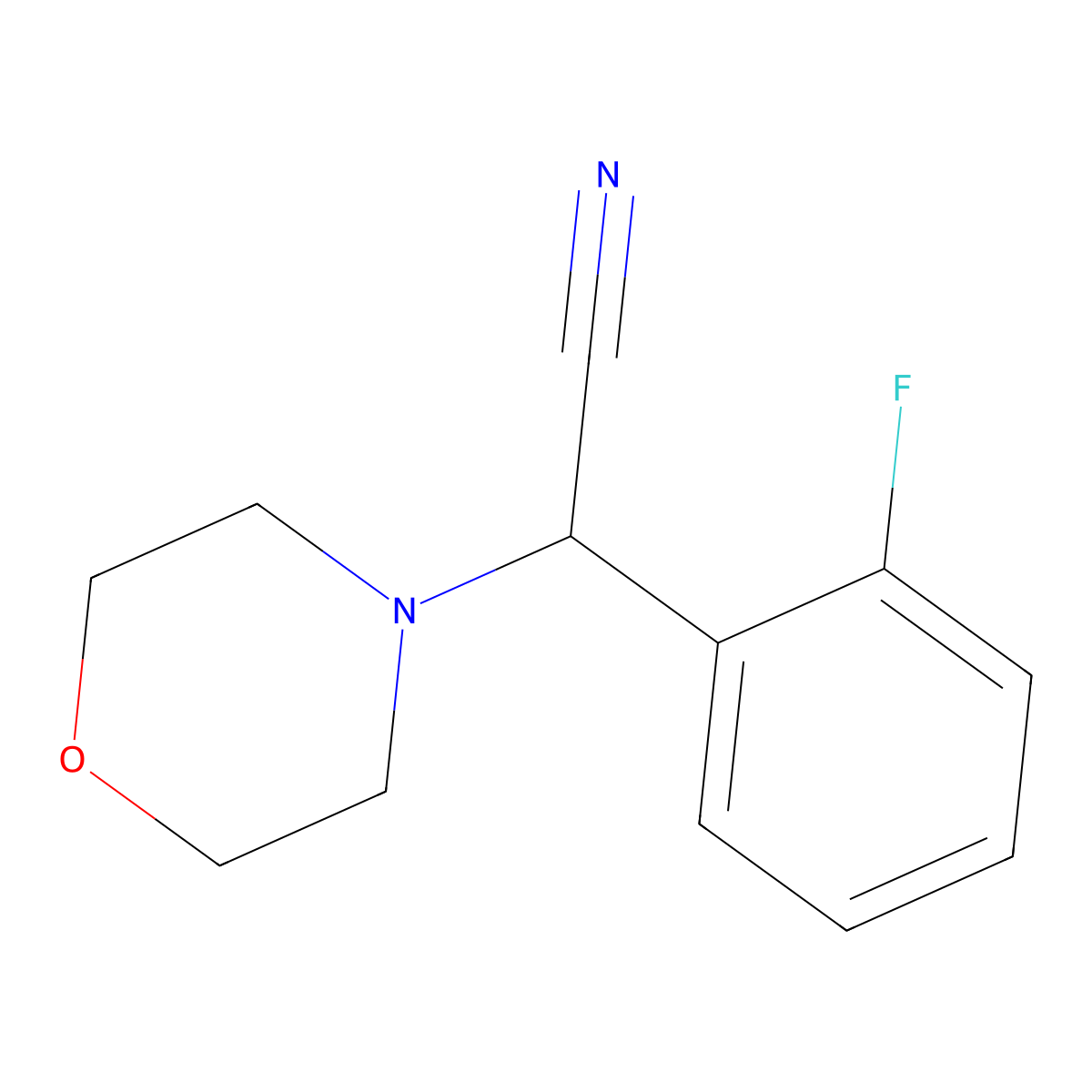 2-(2-Fluorophenyl)-2-morpholinoacetonitrile molecular structure, CAS 66549-00-6
