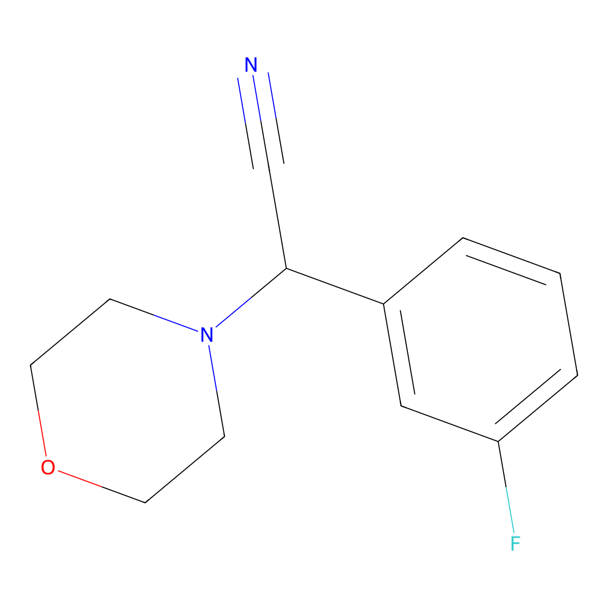 4-Morpholineacetonitrile, alpha-(3-fluorophenyl)- molecular structure, CAS 66549-02-8