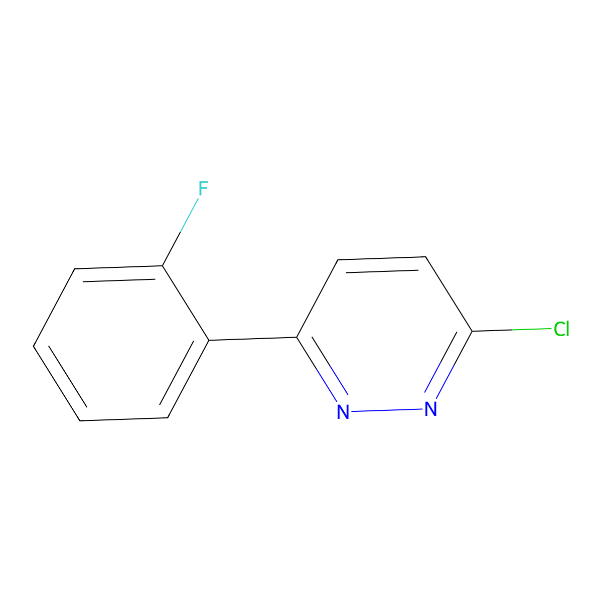 3-Chloro-6-(2-fluorophenyl)pyridazine molecular structure, CAS 66549-06-2
